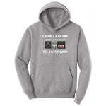 Leveled Up to Husband - Mens T-Shirt Hoodie - Athletic Heather