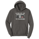Leveled Up to Husband - Mens T-Shirt Hoodie - Charcoal