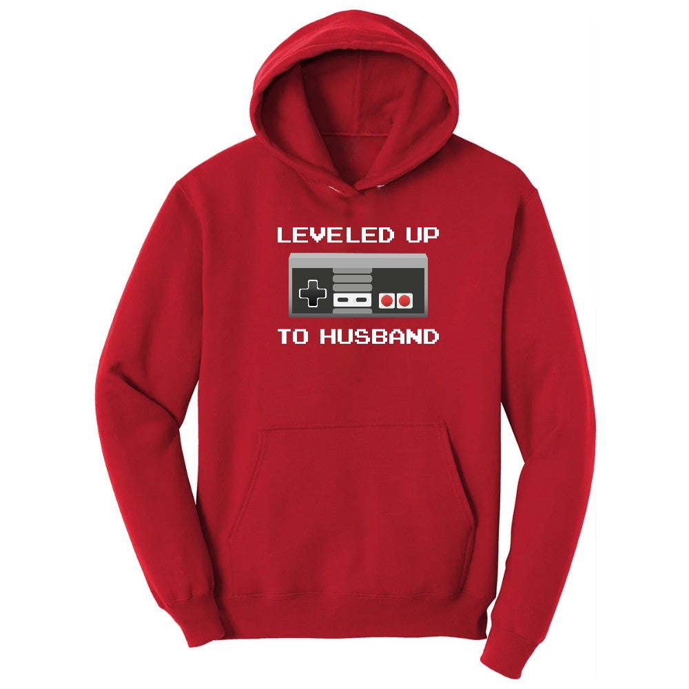 Leveled Up to Husband - Mens T-Shirt Hoodie - Red
