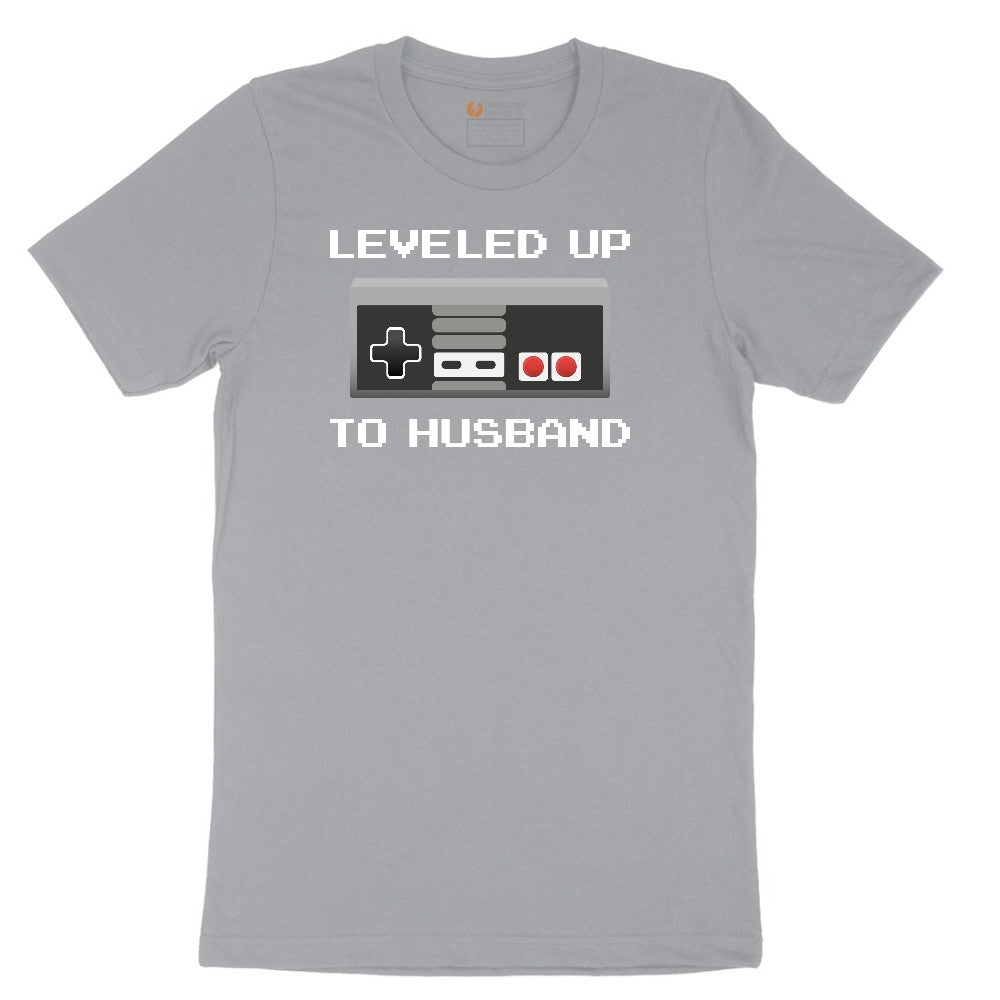 Leveled Up to Husband - Mens T-Shirt Short Sleeve Tee - Athletic Heather Grey