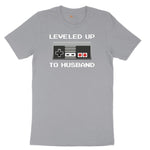 Leveled Up to Husband - Mens T-Shirt Short Sleeve Tee - Athletic Heather Grey