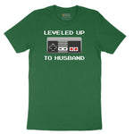 Leveled Up to Husband - Mens T-Shirt Short Sleeve Tee - Athletic Kelly