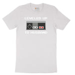 Leveled Up to Husband - Mens T-Shirt Short Sleeve Tee - White