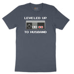Leveled Up to Husband - Mens T-Shirt Toddler Short Sleeve Tee - Heather Navy