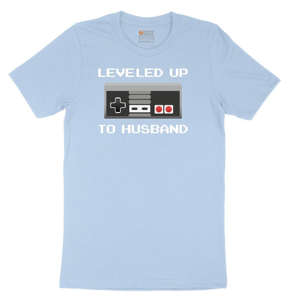 Leveled Up to Husband - Mens T-Shirt Toddler Short Sleeve Tee - Light Blue