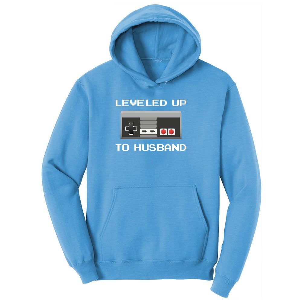 Leveled Up to Husband - Mens T-Shirt Youth Hoodie - Aquatic Blue