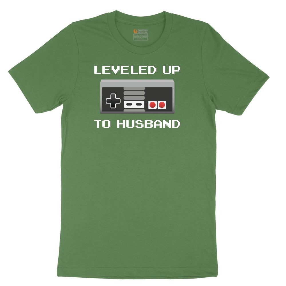Leveled Up to Husband - Mens T-Shirt Youth Short Sleeve Tee - Athletic Kelly