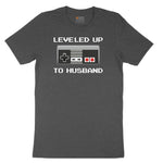 Leveled Up to Husband - Mens T-Shirt Youth Short Sleeve Tee - Dark Heather Grey
