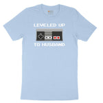 Leveled Up to Husband - Mens T-Shirt Youth Short Sleeve Tee - Light Blue