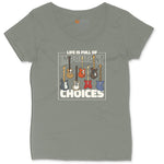 Life if Full of Important Choices Guitar Version Ladies Curvy Tee - Bamboo Blackout