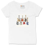 Life if Full of Important Choices Guitar Version Ladies Curvy Tee - White