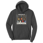 Life if Full of Important Choices Guitar Version Ladies Hoodie - Dark Heather Grey