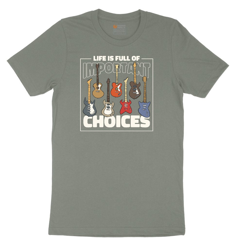 Life if Full of Important Choices Guitar Version Ladies Short Sleeve Tee - Bamboo Blackout