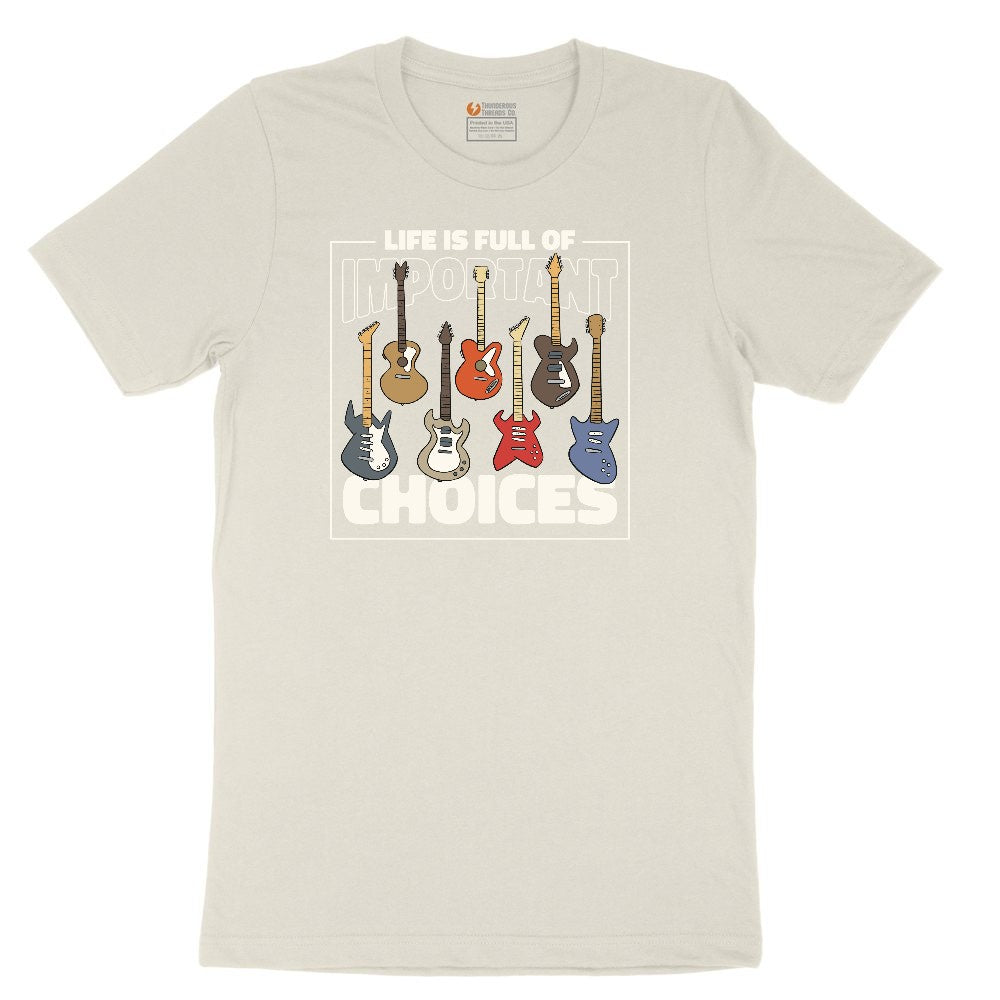 Life if Full of Important Choices Guitar Version Ladies Short Sleeve Tee - Natural Heather