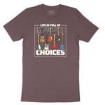 Life if Full of Important Choices Guitar Version Ladies Short Sleeve Tee - Sangria Blackout