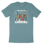 Life if Full of Important Choices Guitar Version Ladies Short Sleeve Tee - Surf Blackout
