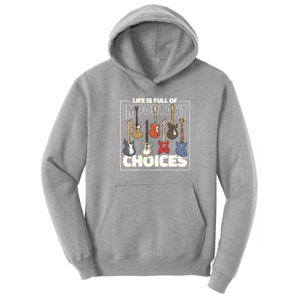 Life if Full of Important Choices Guitar Version Hoodie - Athletic Heather