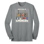 Life if Full of Important Choices Guitar Version Long Sleeve Tee - Athletic Grey