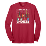 Life if Full of Important Choices Guitar Version Long Sleeve Tee - Red