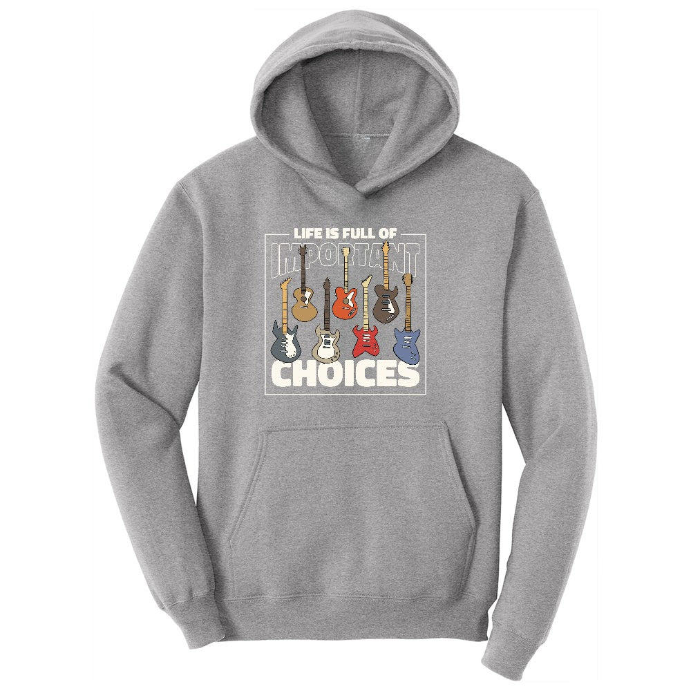 Life if Full of Important Choices Guitar Version Youth Hoodie - Athletic Heather