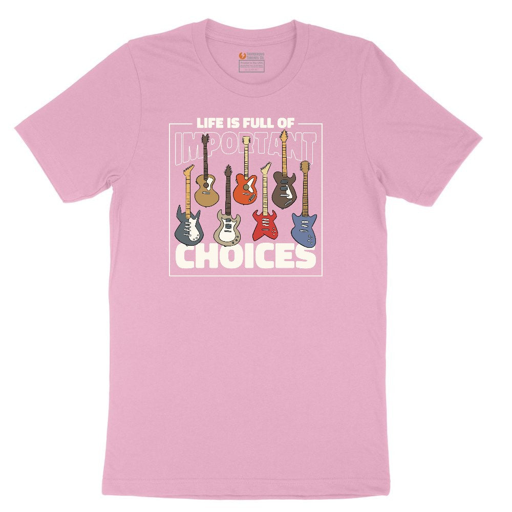 Life if Full of Important Choices Guitar Version Youth Short Sleeve Tee - Candy Pink
