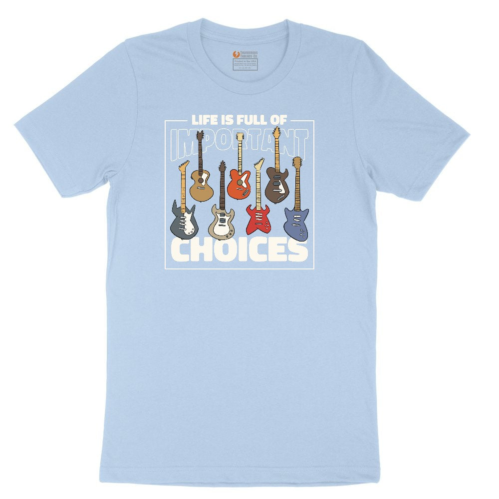 Life if Full of Important Choices Guitar Version Youth Short Sleeve Tee - Light Blue
