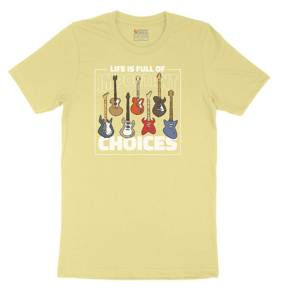 Life if Full of Important Choices Guitar Version Youth Short Sleeve Tee - Yellow