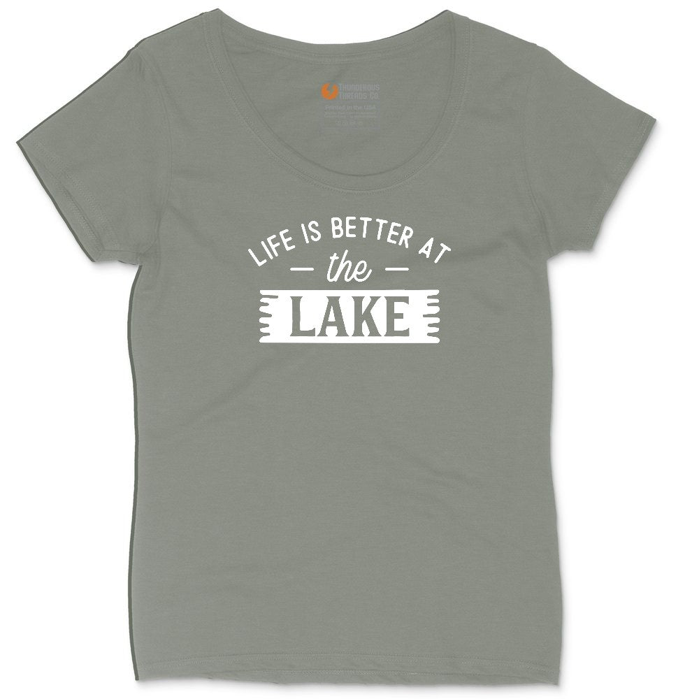 Life is Better at the Lake Ladies Curvy Tee - Bamboo Blackout