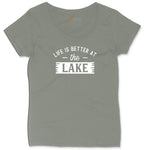 Life is Better at the Lake Ladies Curvy Tee - Bamboo Blackout