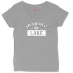 Life is Better at the Lake Ladies Curvy Tee - Granite Heather
