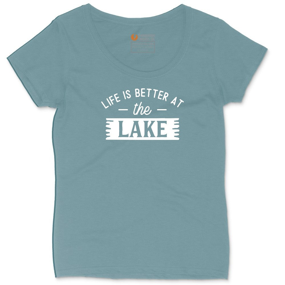 Life is Better at the Lake Ladies Curvy Tee - Surf Blackout