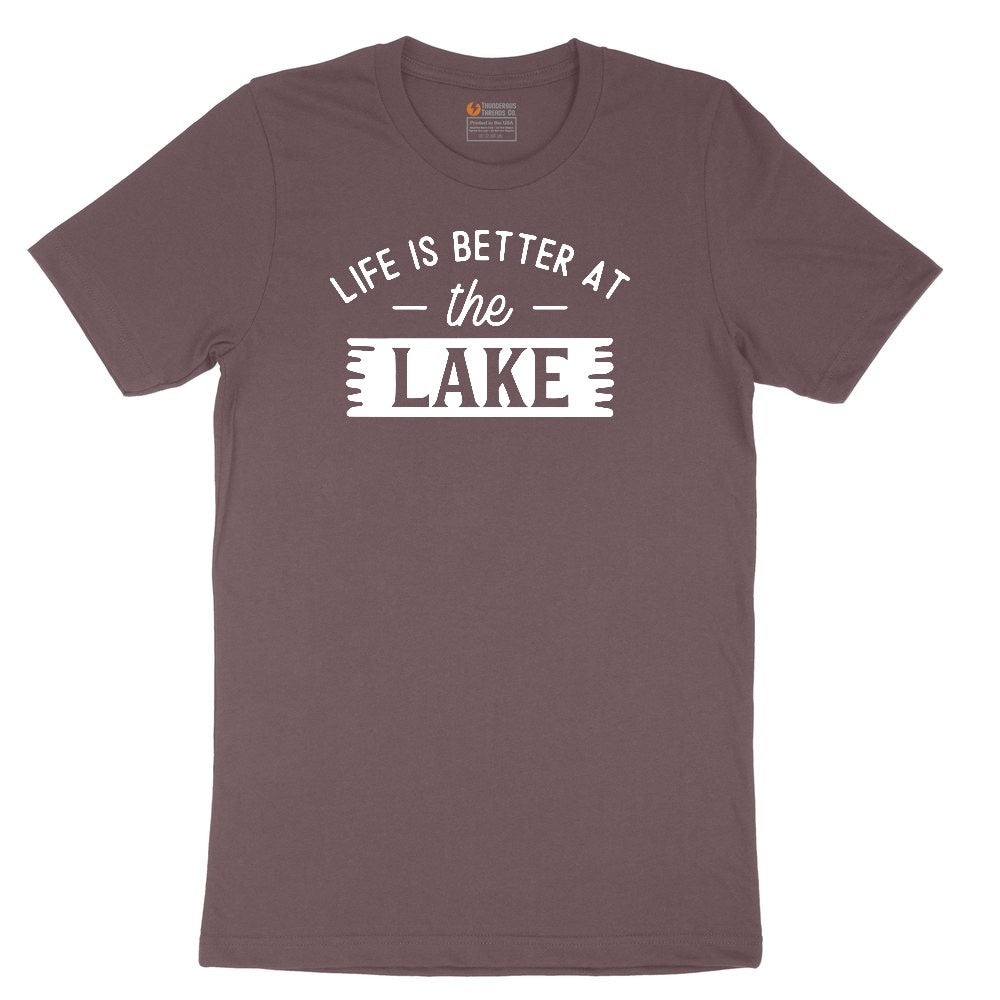 Life is Better at the Lake Ladies Short Sleeve Tee - Sangria Blackout