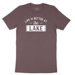 Life is Better at the Lake Ladies Short Sleeve Tee - Sangria Blackout