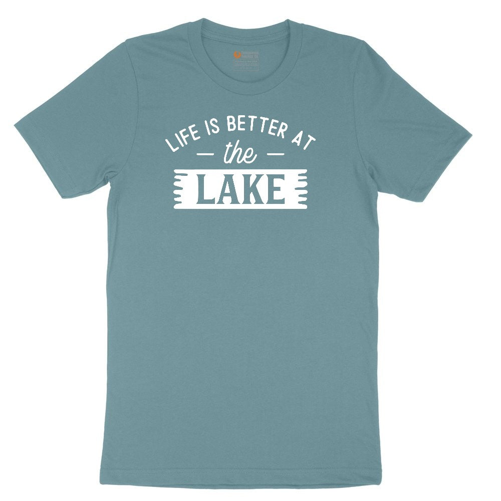 Life is Better at the Lake Ladies Short Sleeve Tee - Surf Blackout