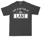 Life is Better at the Lake tall t-shirt for men in Dark Heather Grey