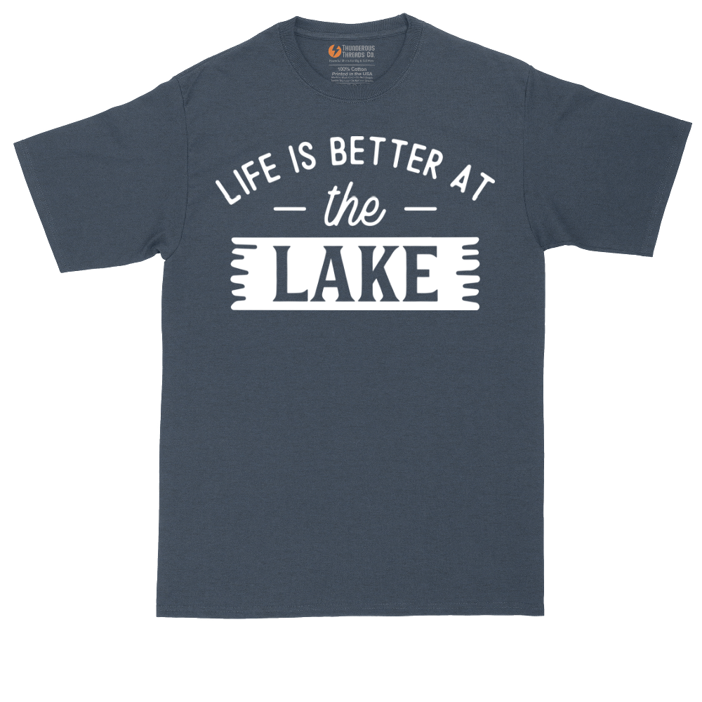 Life is Better at the Lake tall t-shirt for men in Heather Navy