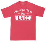 Life is Better at the Lake tall t-shirt for men in Heather Red