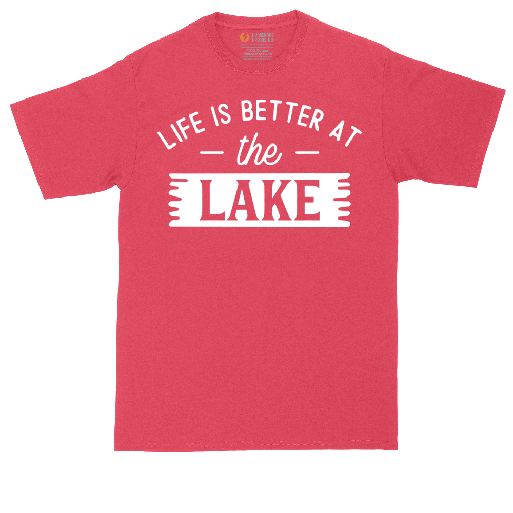 Life is Better at the Lake tall t-shirt for men in Heather Red