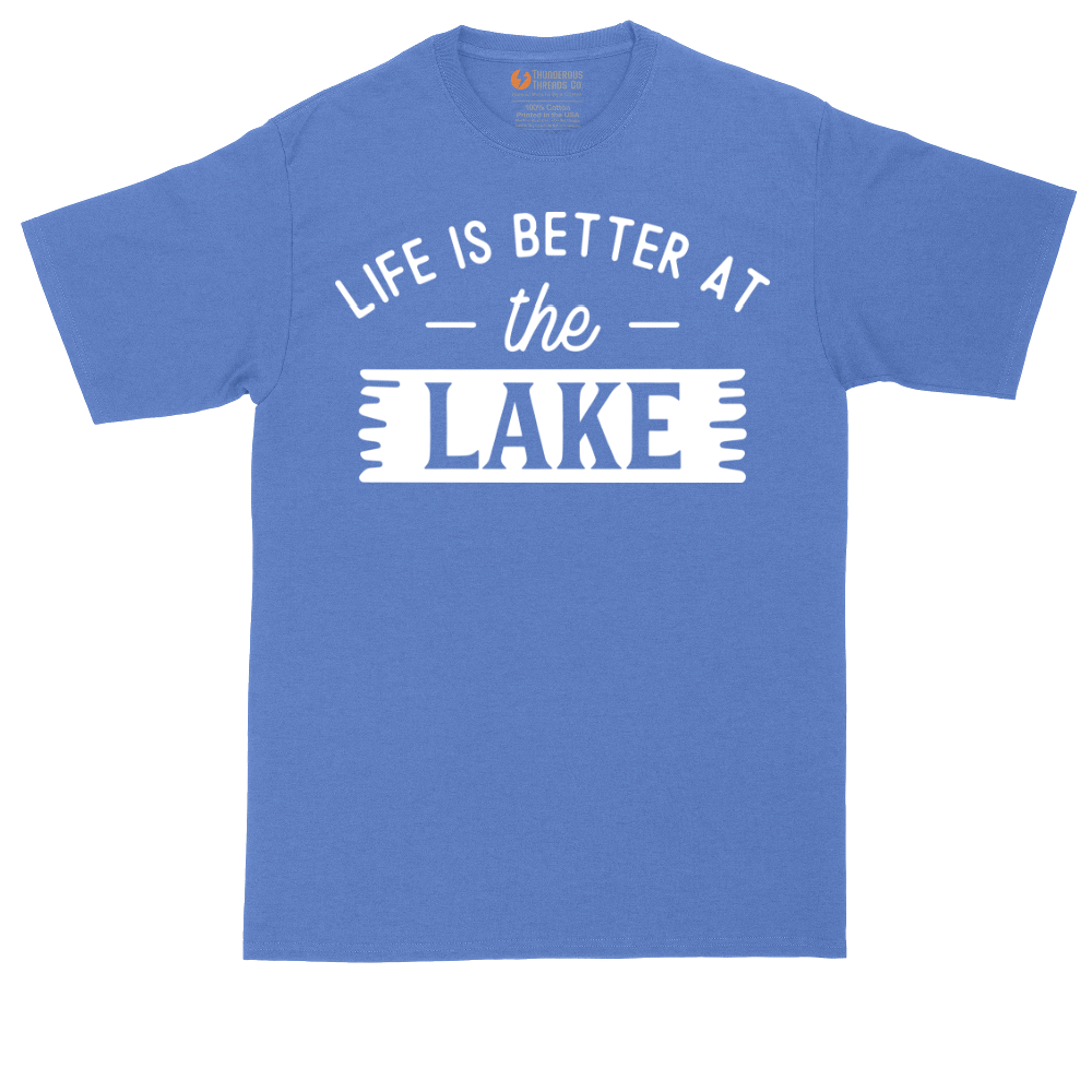 Life is Better at the Lake tall t-shirt for men in Heather Royal
