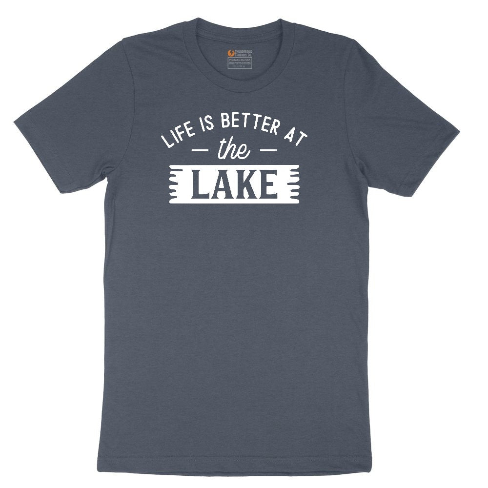 Life is Better at the Lake Youth Short Sleeve Tee - Heather Navy