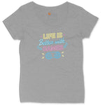 LIfe is Better with Games - Mens & Ladies T-Shirt Ladies Curvy Tee - Granite Heather