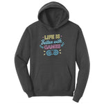 LIfe is Better with Games - Mens & Ladies T-Shirt Ladies Hoodie - Dark Heather Grey