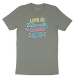 LIfe is Better with Games - Mens & Ladies T-Shirt Ladies Short Sleeve Tee - Bamboo Blackout