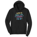 LIfe is Better with Games - Mens & Ladies T-Shirt Hoodie - Jet Black