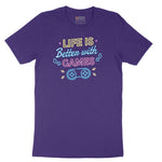 LIfe is Better with Games - Mens & Ladies T-Shirt Short Sleeve Tee - Team Purple
