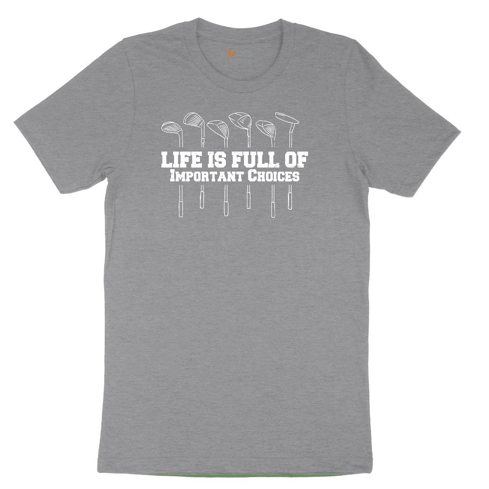 Life is Full of Important Choices Golf Version Youth Short Sleeve Tee - Athletic Heather