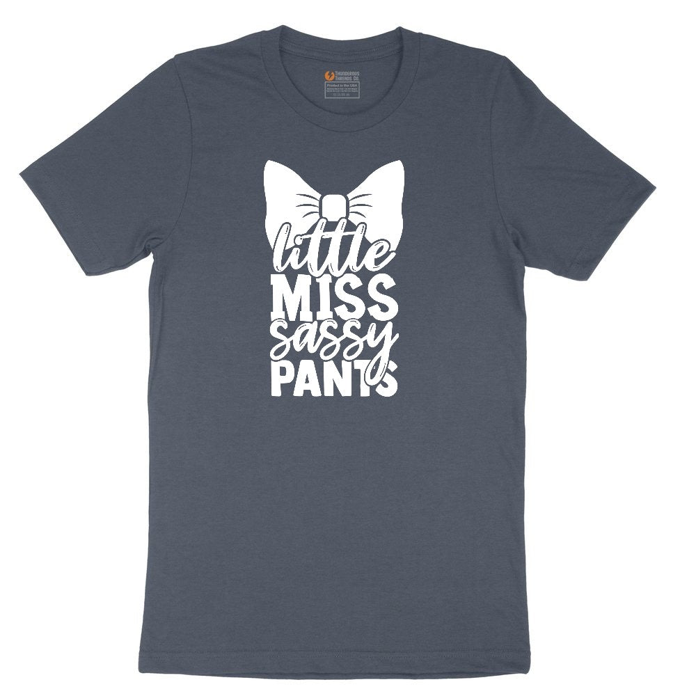 Little Miss Sassy Pants Toddler Short Sleeve Tee - Heather Navy