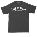 Live By Faith tall t-shirt for men in Dark Heather Grey