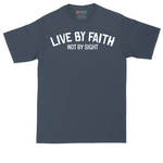 Live By Faith tall t-shirt for men in Heather Navy
