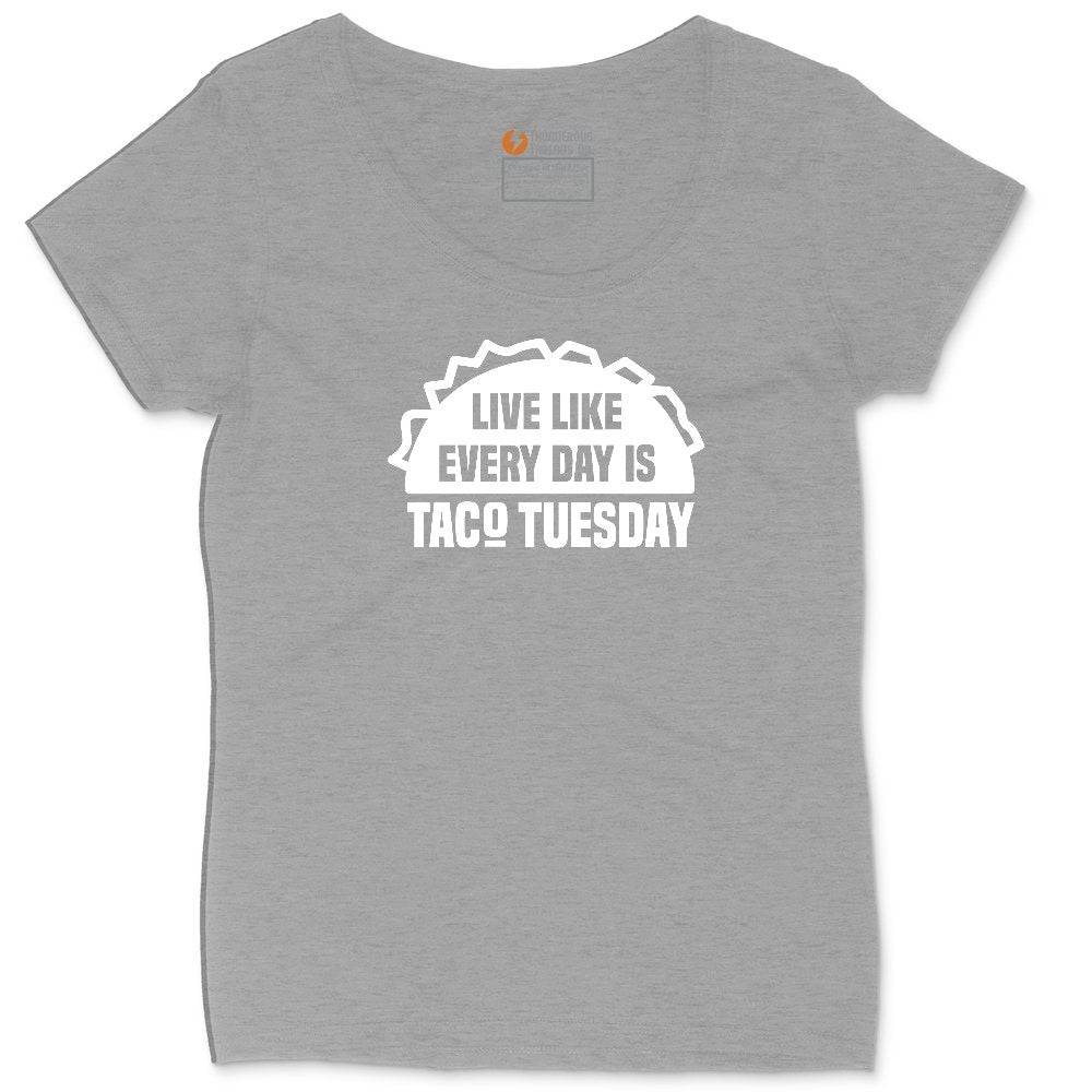 Live Like Every Day is Taco Tuesday Ladies Curvy Tee - Granite Heather